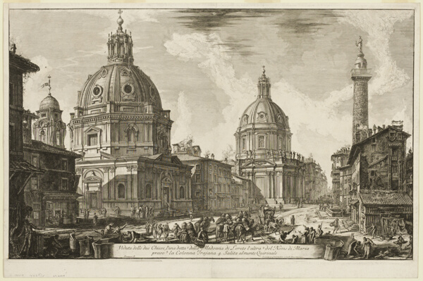 View of Two Churches, One Called 1. S. Maria di Loreto, the other 2. The Name of Mary, near 3. Trajan's Column. 4. The ascent to the Quirinal, from Views of Rome