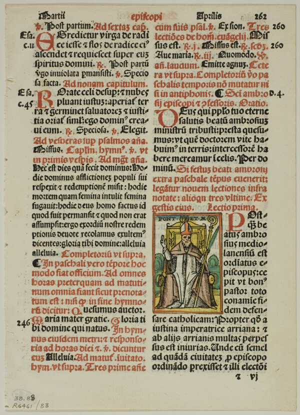 A Bishop from Breuiarium iuxta ritu predicatorum, plate 83 from Woodcuts from Books of the XVI Century