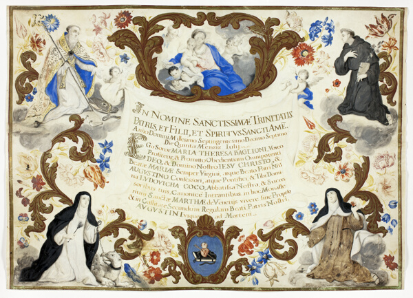 Investiture Certificate of Sister Maria Theresa Baglioni