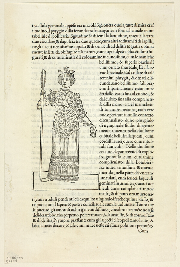 A Nymph from Hypnerotomachia Poliphili (The Strife of Love in a Dream), Plate 55 from Woodcuts from Books of the 15th Century