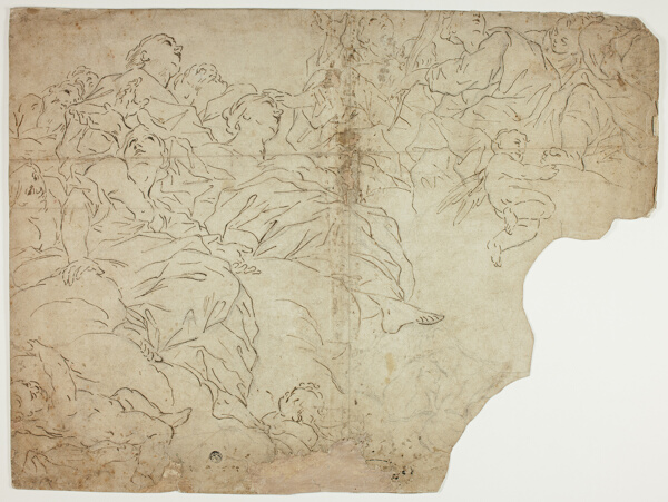 Saints, or Allegorical Figures and Putti on Clouds