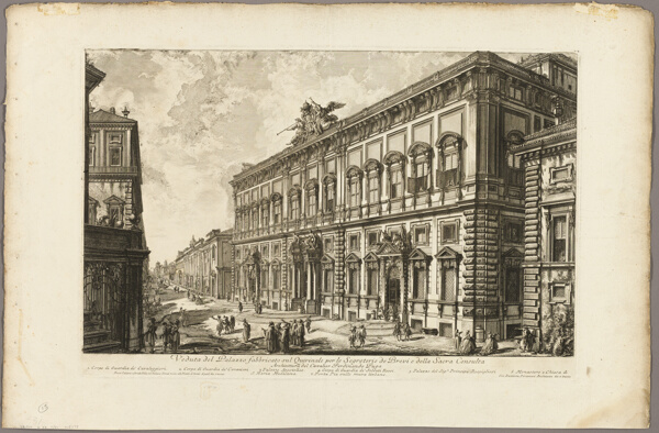 View of the Palazzo della Consulta on the Quirinal housing the Papal Secretariat, from Views of Rome
