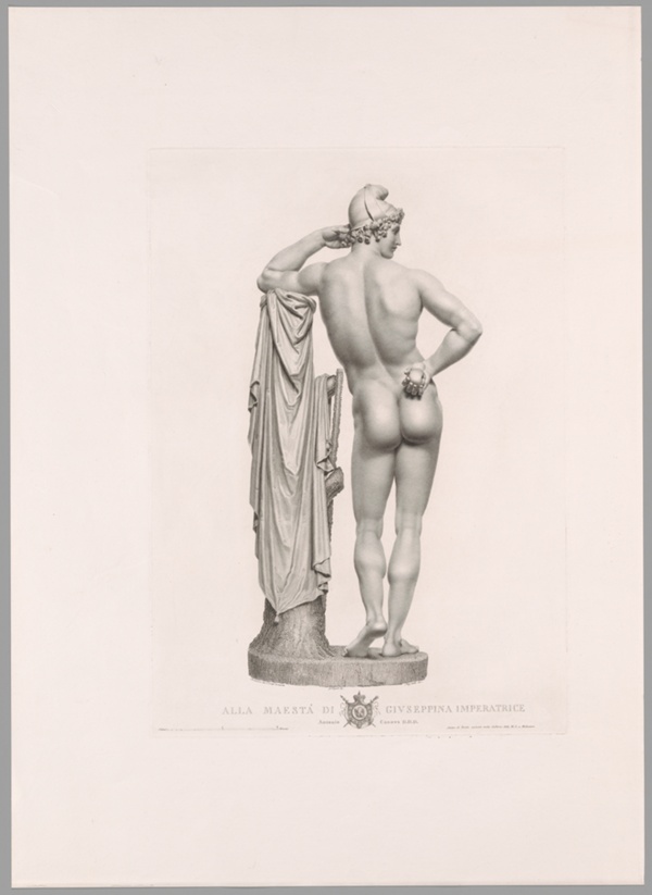 Paris Leaning on Tree Stump, Back View, from Oeuvre de Canova