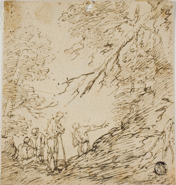 Four Men in Forest
