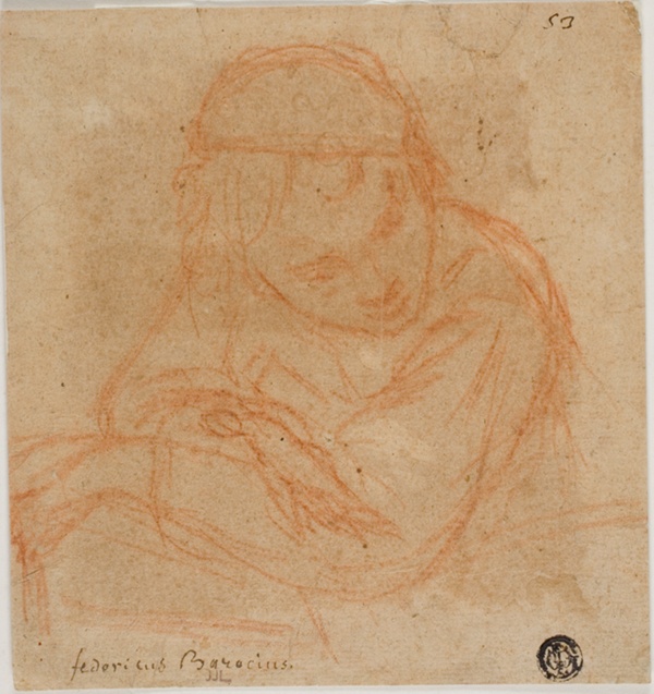 Half Length Sketch of Girl with Crossed Arms