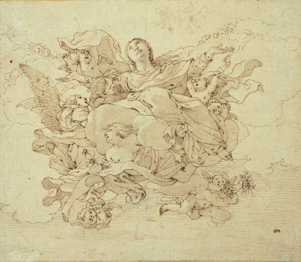 Virgin in Clouds, Supported by Angels