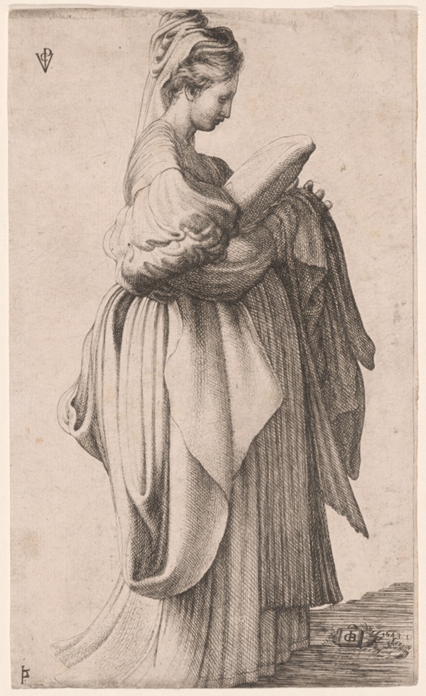 A Young Woman Holding a Cushion