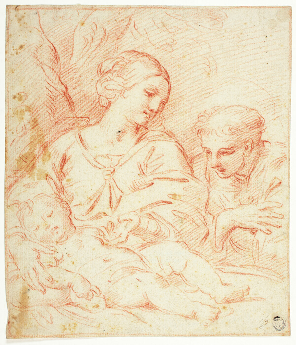 Madonna and Sleeping Christ Child with Male Saint