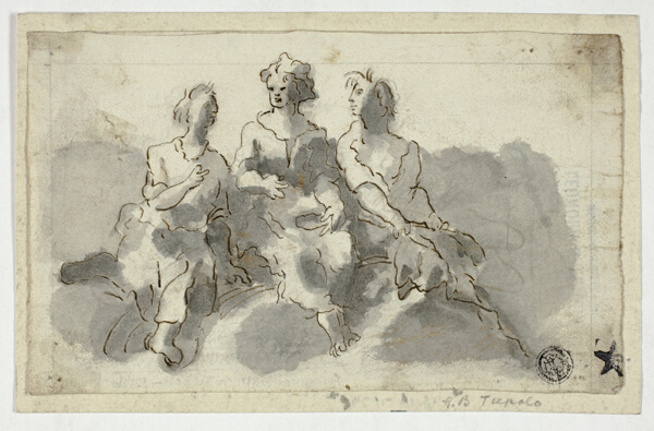 Three Seated Figures (recto); Seated Man in Profile (verso)