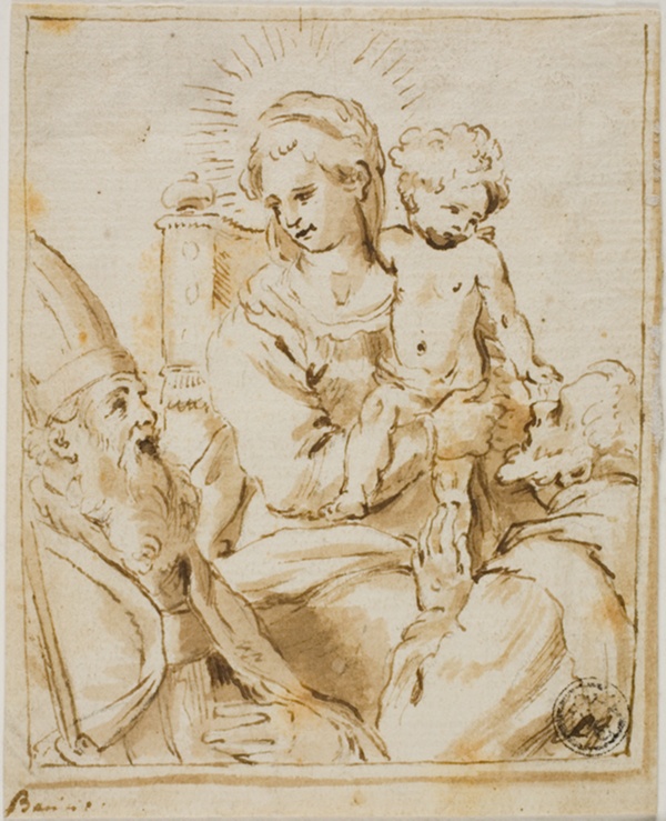 Madonna and Child with Two Male Saints