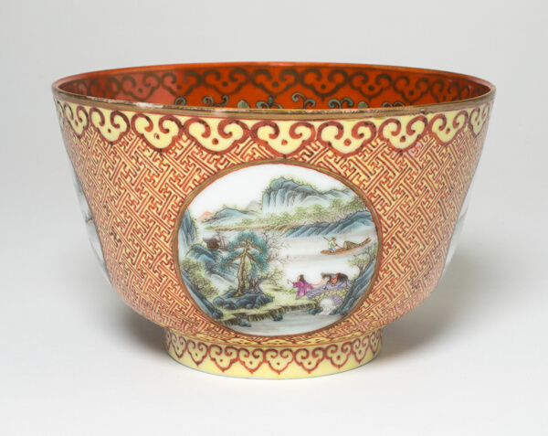 Bowl with Four Panels of Landscape Scenes
