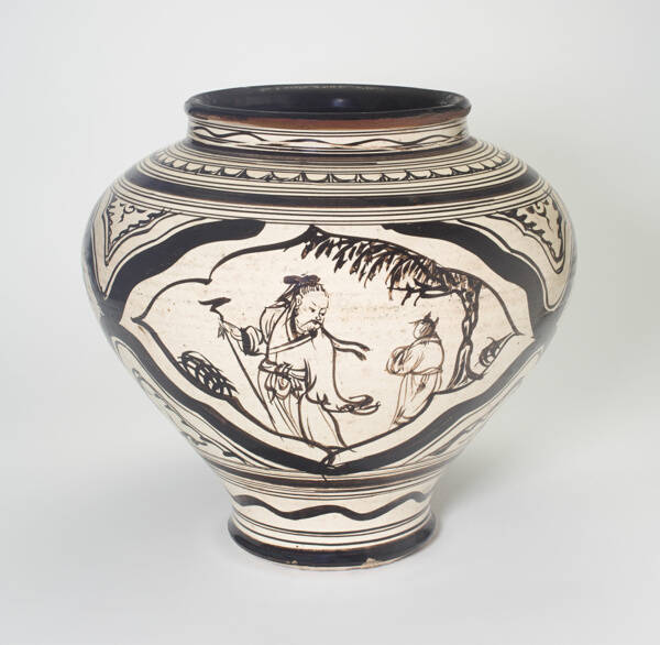 Vase with Figural and Floral Decoration