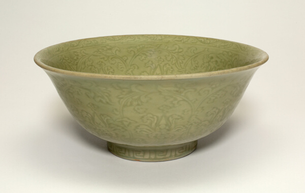 Bowl with Floral and Leaf Sprays