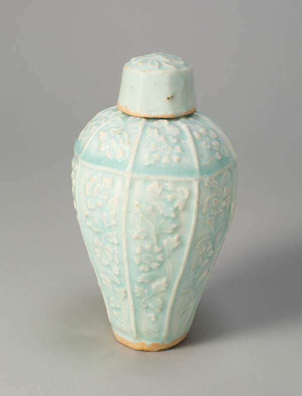 Covered Vase with Floral Scrolls