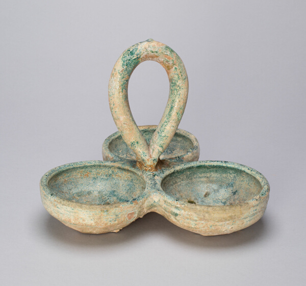 Three-Cupped Dish with Loop Handle