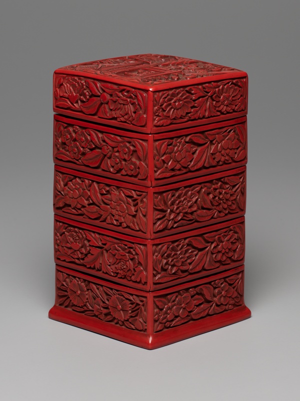 Four-Tiered Square Box and Cover