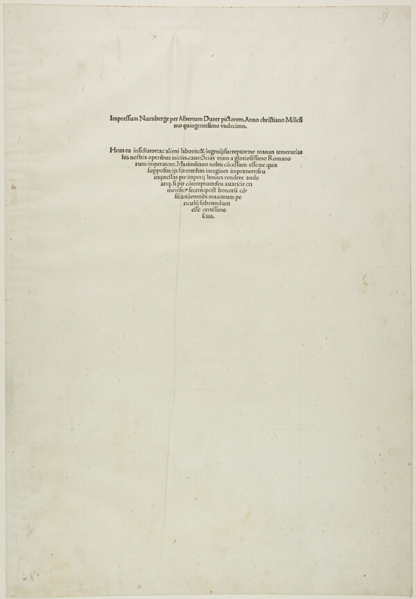 Colophon, from the Large Passion