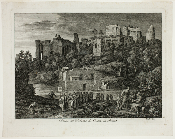 Ruins of the Palace of the Caesars in Rome, plate eight from Die Römische Ansichten