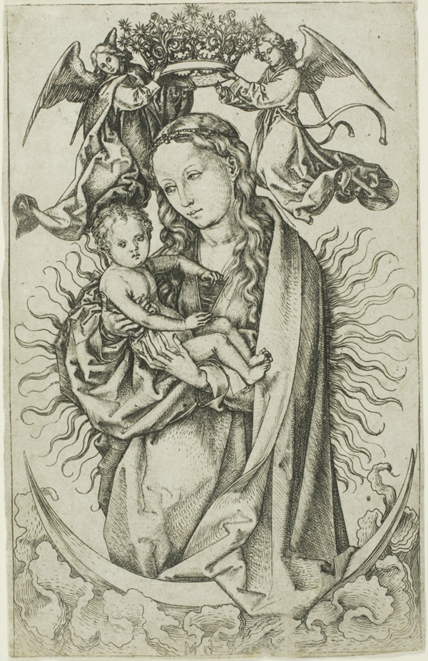 The Madonna on the Crescent Crowned by Two Angels