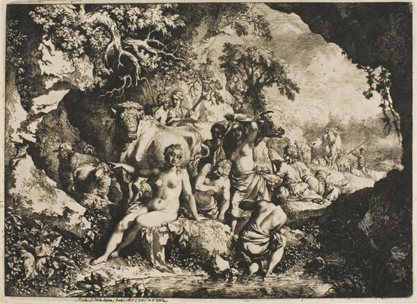 Nymphs Bathing Near a Cave