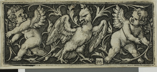 Ornament with an Eagle and Two Genii, from Four Vignettes