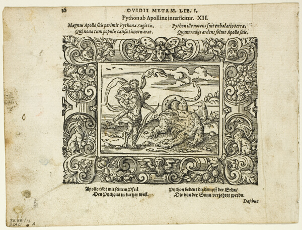 Schöne Figuren auß dem Ovidio (Ovid's Metamorphoses), plate twelve from Woodcuts from Books of the XVI Century