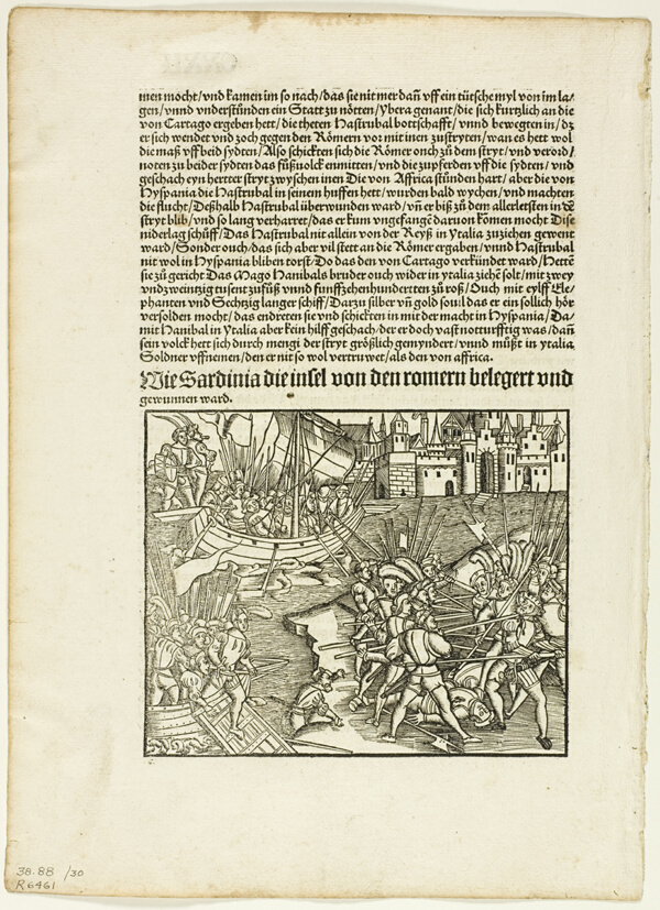 Illustration from Romische Historien by Titus Livius, plate 30 from Woodcuts from Books of the XVI Century