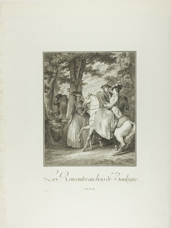 Meeting in the Woods of Boulogne, from Monument du Costume Physique et Moral de la fin du Dix-huitième siècle