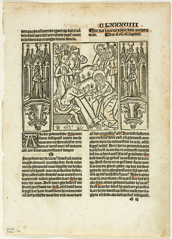 The Raising of Lazarus from Leven Christi by Ludolphus de Saxonia, plate 56 from Woodcuts from Books of the XVI Century