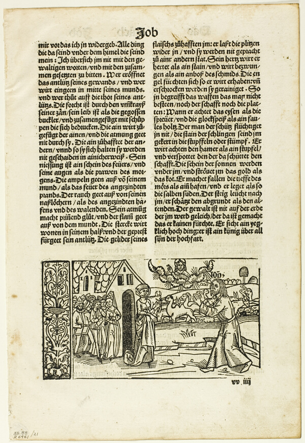 Illustration from the 14th German Bible, plate 21 from Woodcuts from Books of the XVI Century