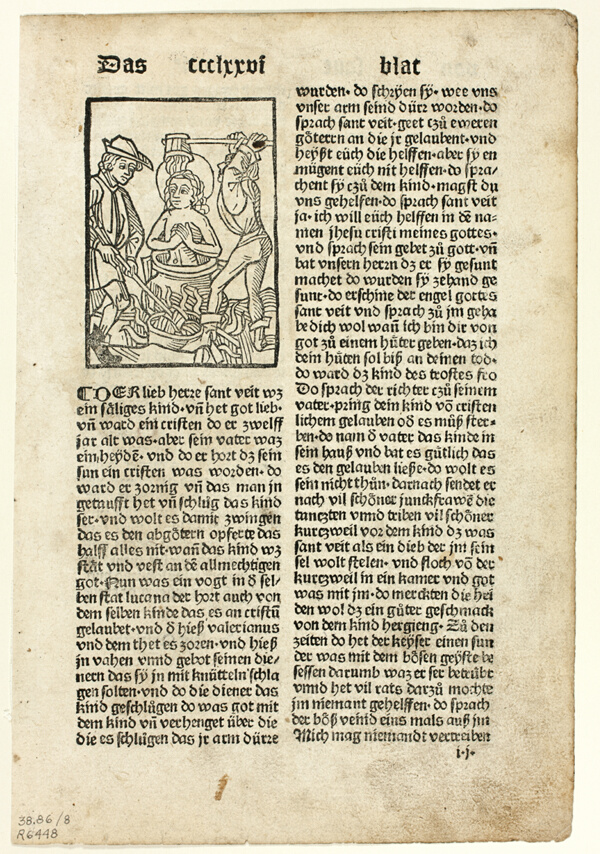 Saint Quiriaco from Heiligenleben (Lives of the Saints), Plate 8 from Woodcuts from Books of the 15th Century