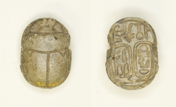 Scarab: Nebmaatra (Amenhotep III) and Queen Tiye