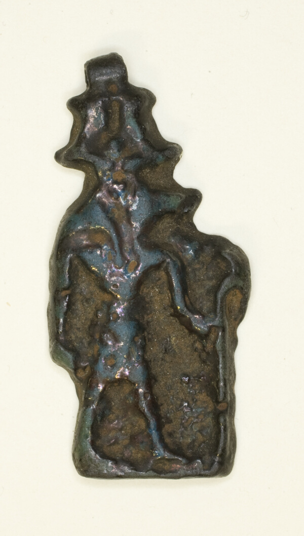 Amulet of the God Anubis wearing Atef Crown