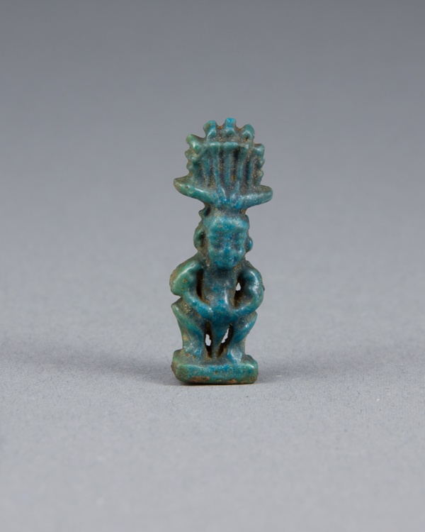 Amulet of the God Pataikos wearing Atef Crown