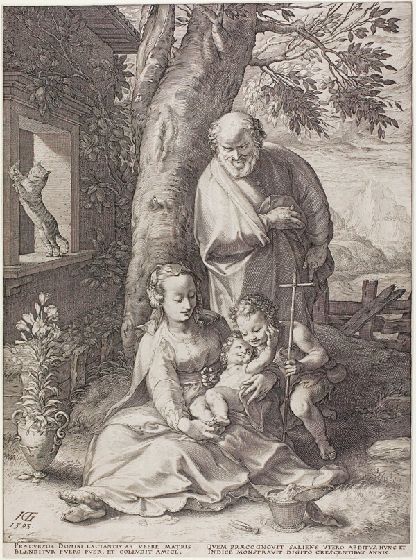 The Holy Family with the Infant John the Baptist, plate six from The Birth and Early Life of Christ