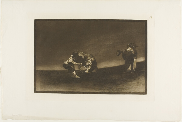 The Same Man Throws a Bull in the Ring at Madrid, plate 16 from The Art of Bullfighting