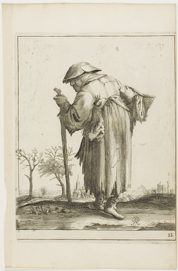 Marching Beggar Woman with a Basket, from T is al verwart-gaern (It's already confusing)