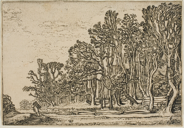 Landscape with Plank-Hedges and Man Bearing Wood