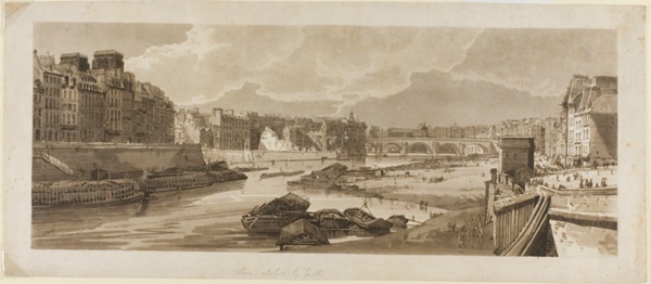 View of the City with the Louvre, etc., taken from Pont Marie, from A Selection of Twenty of the Most Picturesque Views in Paris