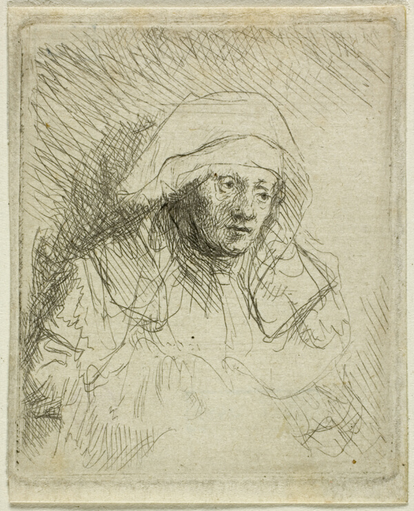 Sick Woman with a Large White Headdress (Saskia)