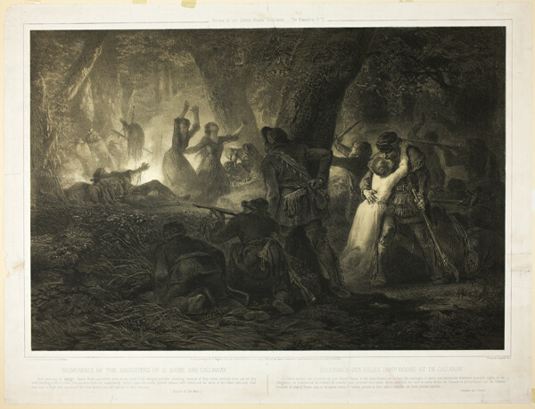 Deliverance of the Daughters of Daniel Boone and Callaway, plate two from Histoire des Premiere Colons d'Amerique