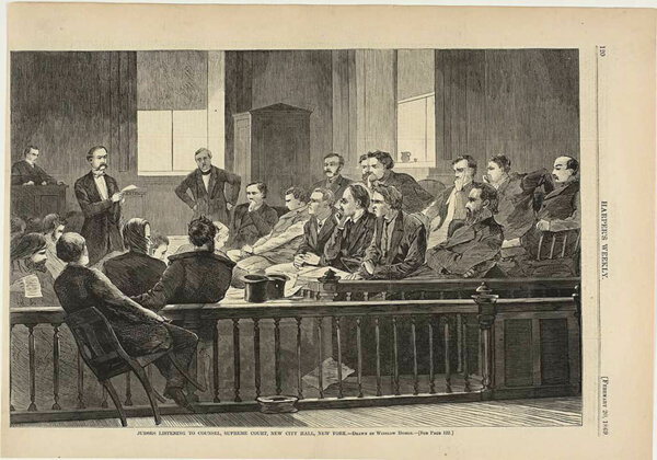 Jurors Listening to Counsel, Supreme Court, New City Hall, New York
