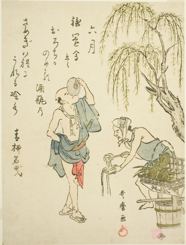 The Sixth Month (Rokugatsu), from an untitled series of genre scenes in the twelve months, with kyoka poems
