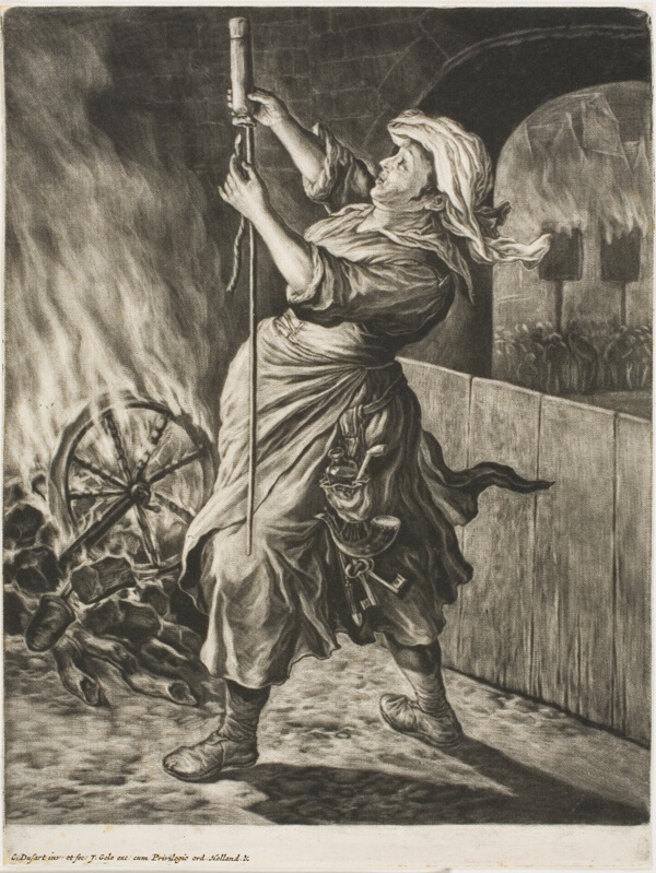 Woman Lighting a Rocket, also called Peace Gets Me Going, from Communia Gaudia (The Wide-Spread Rejoicing at the Siege of Namur)