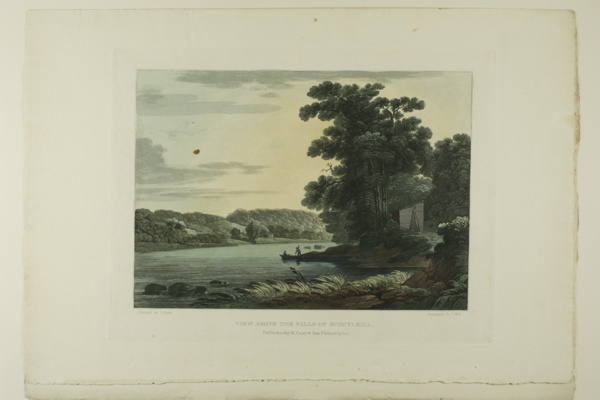 View above the Falls of Schuylkill, plate three of the first number of Picturesque Views of American Scenery