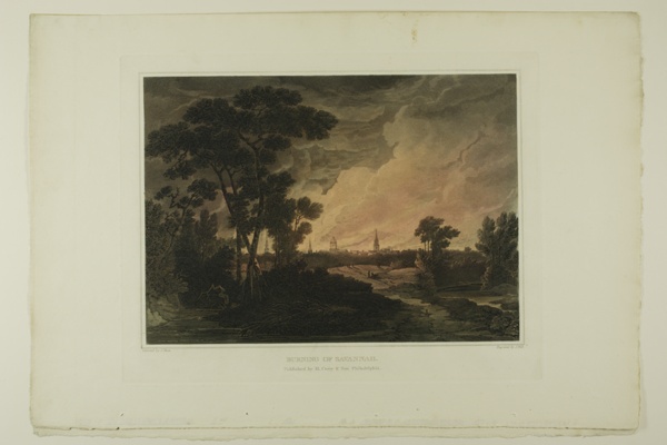 Burning of Savannah, plate four of the second number of Picturesque Views of American Scenery