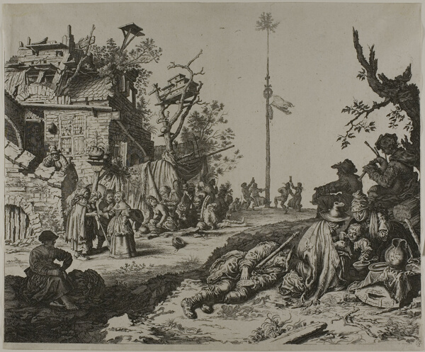 The Resting Gypsy Family in Front of a Ruined Inn