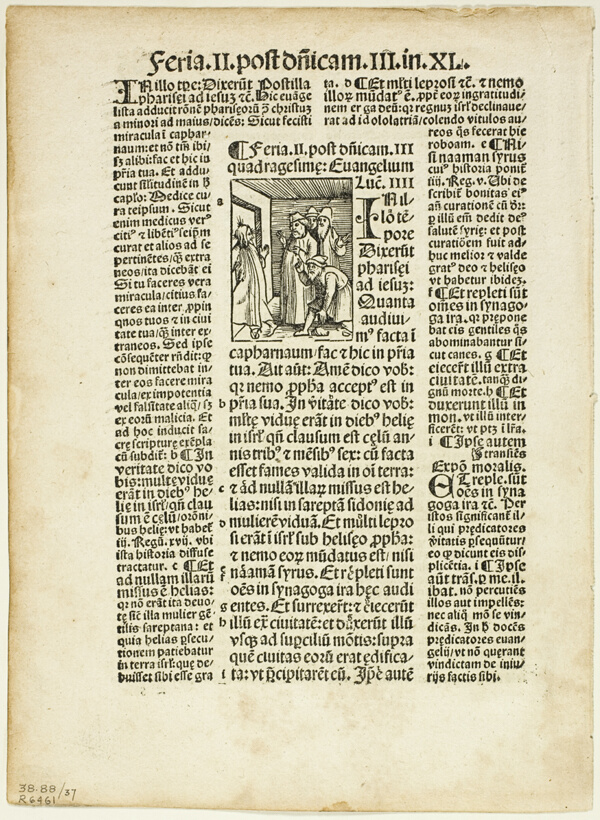 Illustration from Postilla by Parisienses Guillermus, plate 37 from Woodcuts from Books of the XVI Century