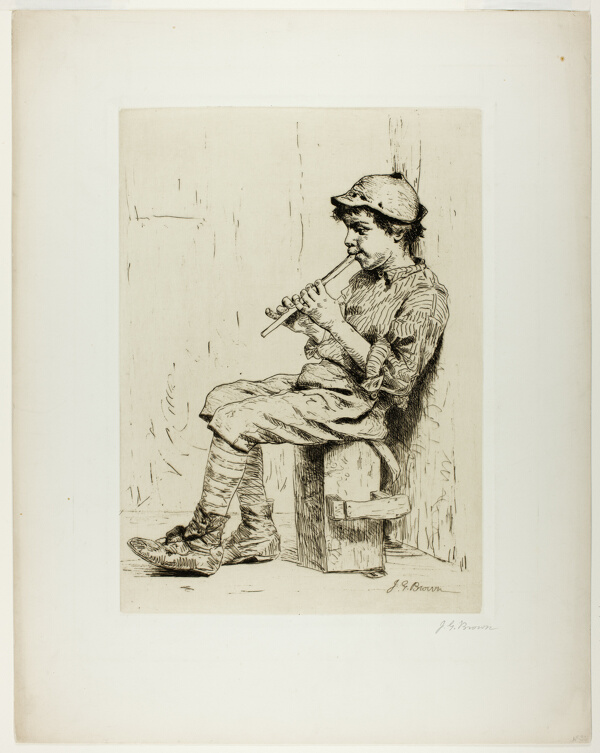 Boy Playing a Flute