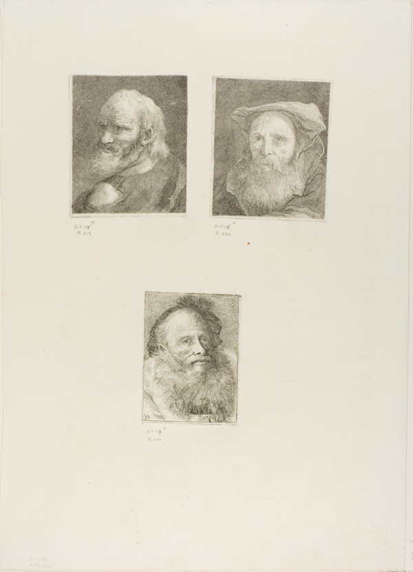 Old Man with a Beard, Bearded Old Man with a Hat, Old Man with Decorative Cap